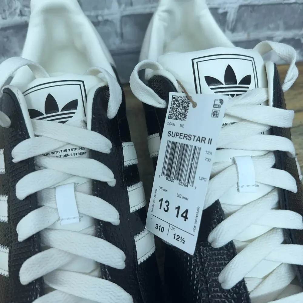 adidas Superstar II Core Black Core White IH9268 Mens Size 13 New Rare